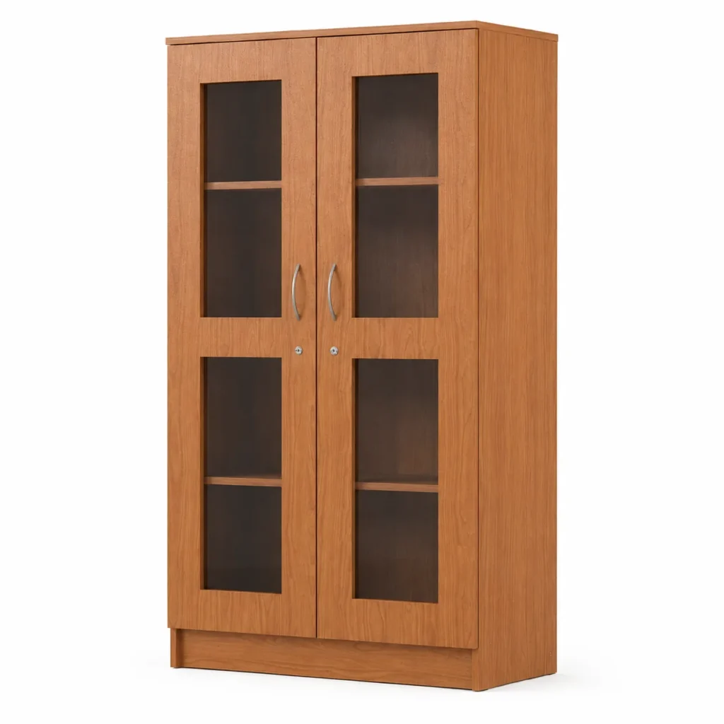 ESTANTE WOOD 2 PUERTAS CON VIDRIO