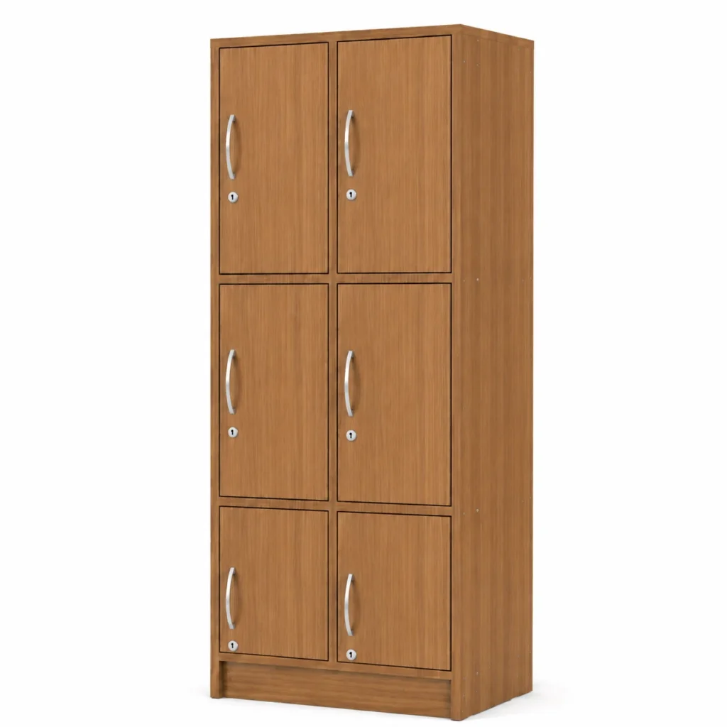 LOCKER WOOD 2 CUERPOS 6 PUERTAS