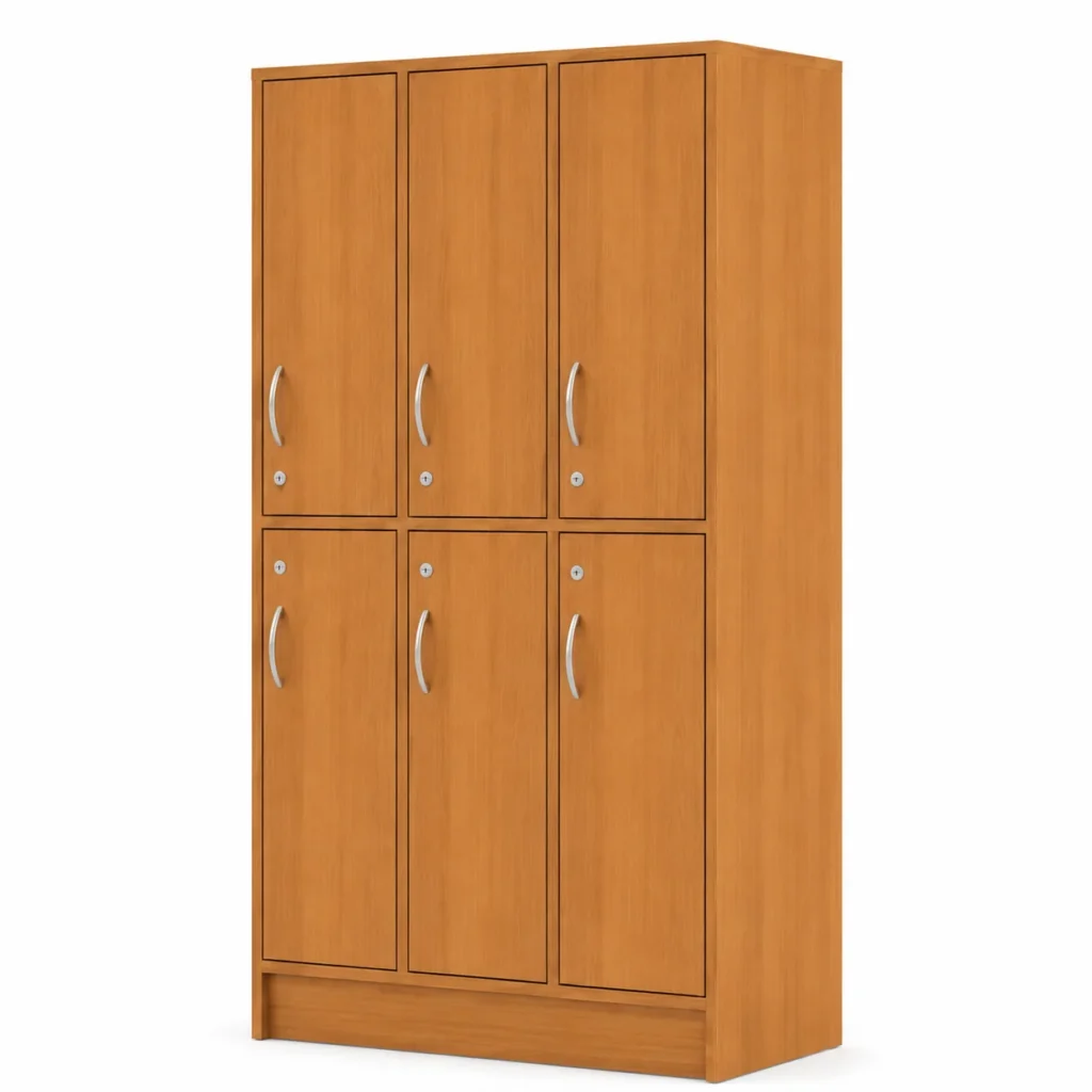 LOCKER WOOD 3 CUERPOS 6 PUERTAS