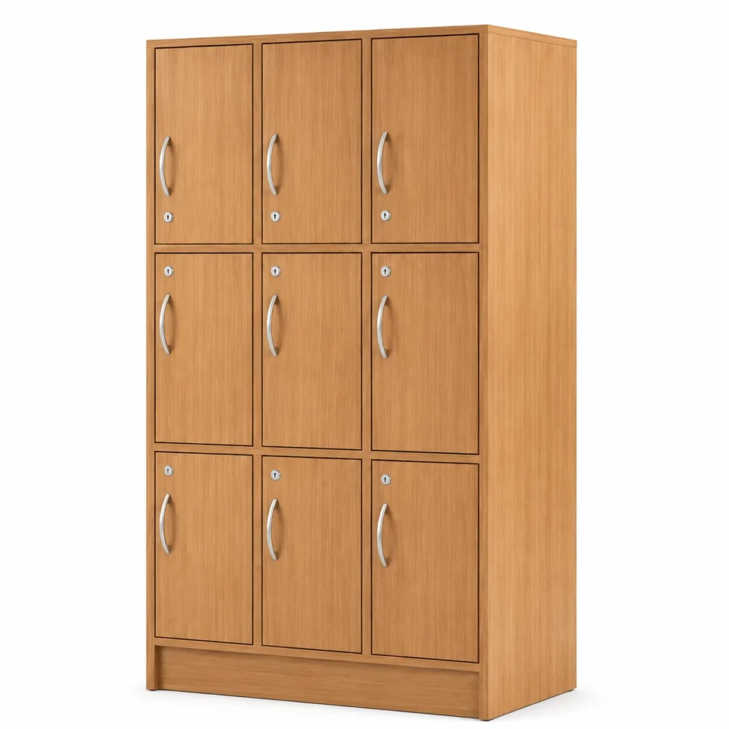 LOCKER WOOD 3 CUERPOS 9 PUERTAS
