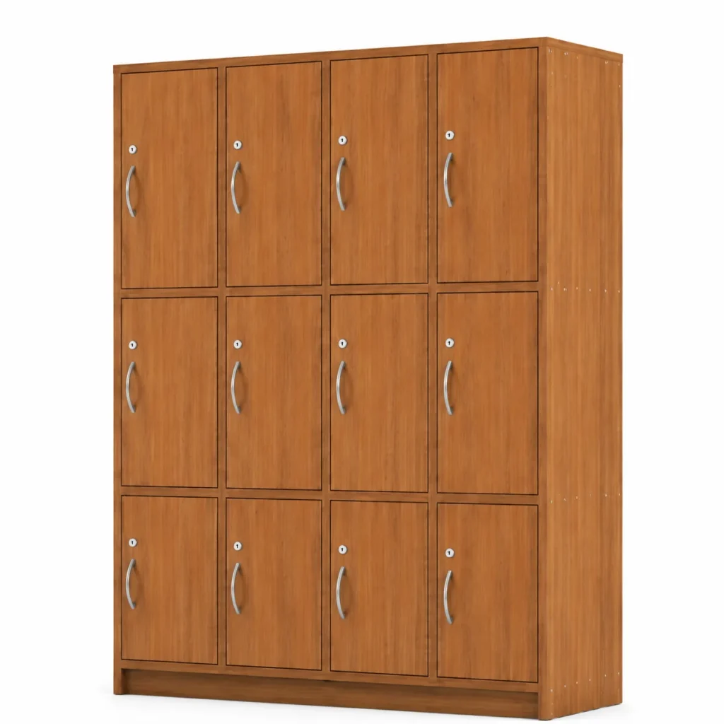 LOCKER WOOD 4 CUERPOS 12 PUERTAS