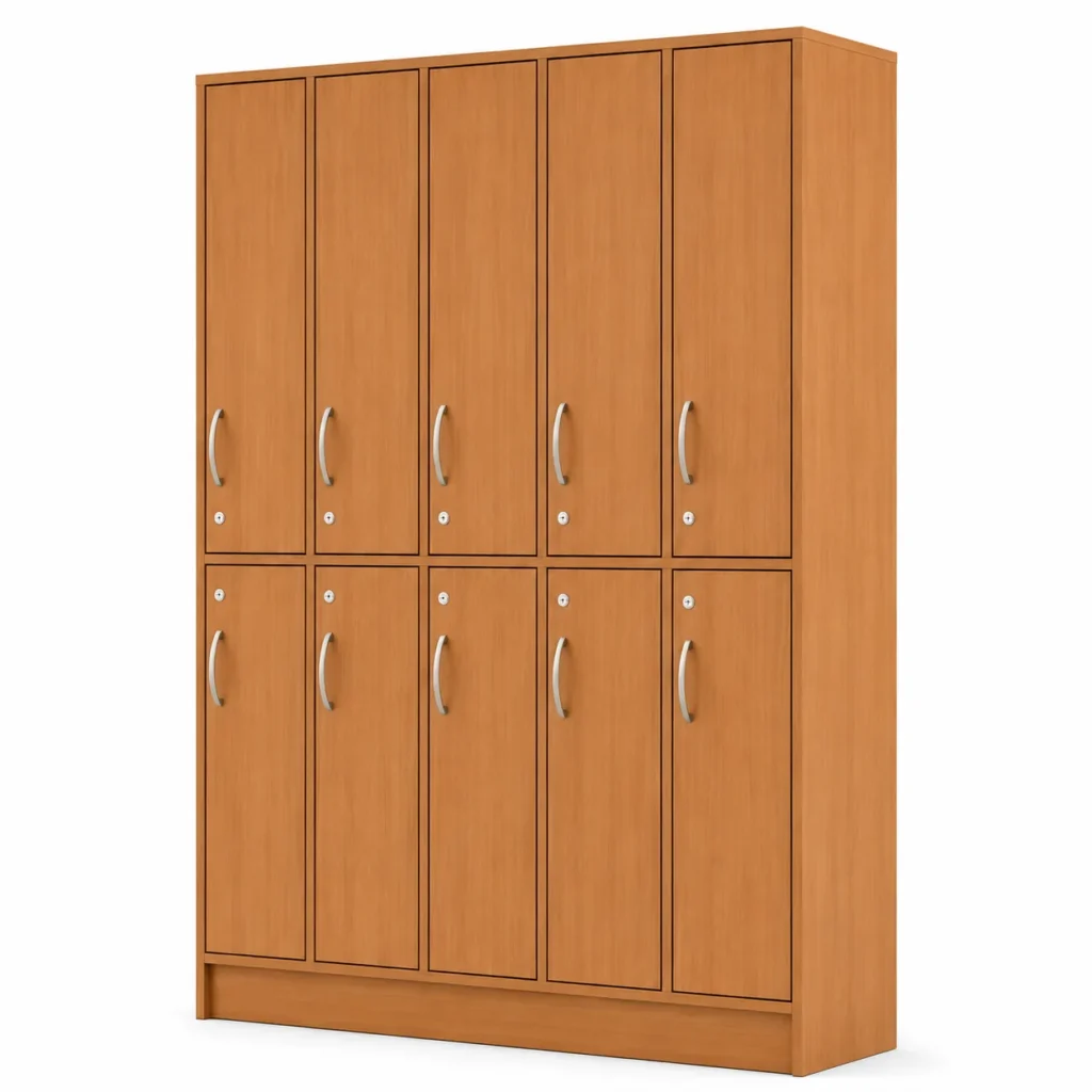 LOCKER WOOD 5 CUERPOS 10 PUERTAS