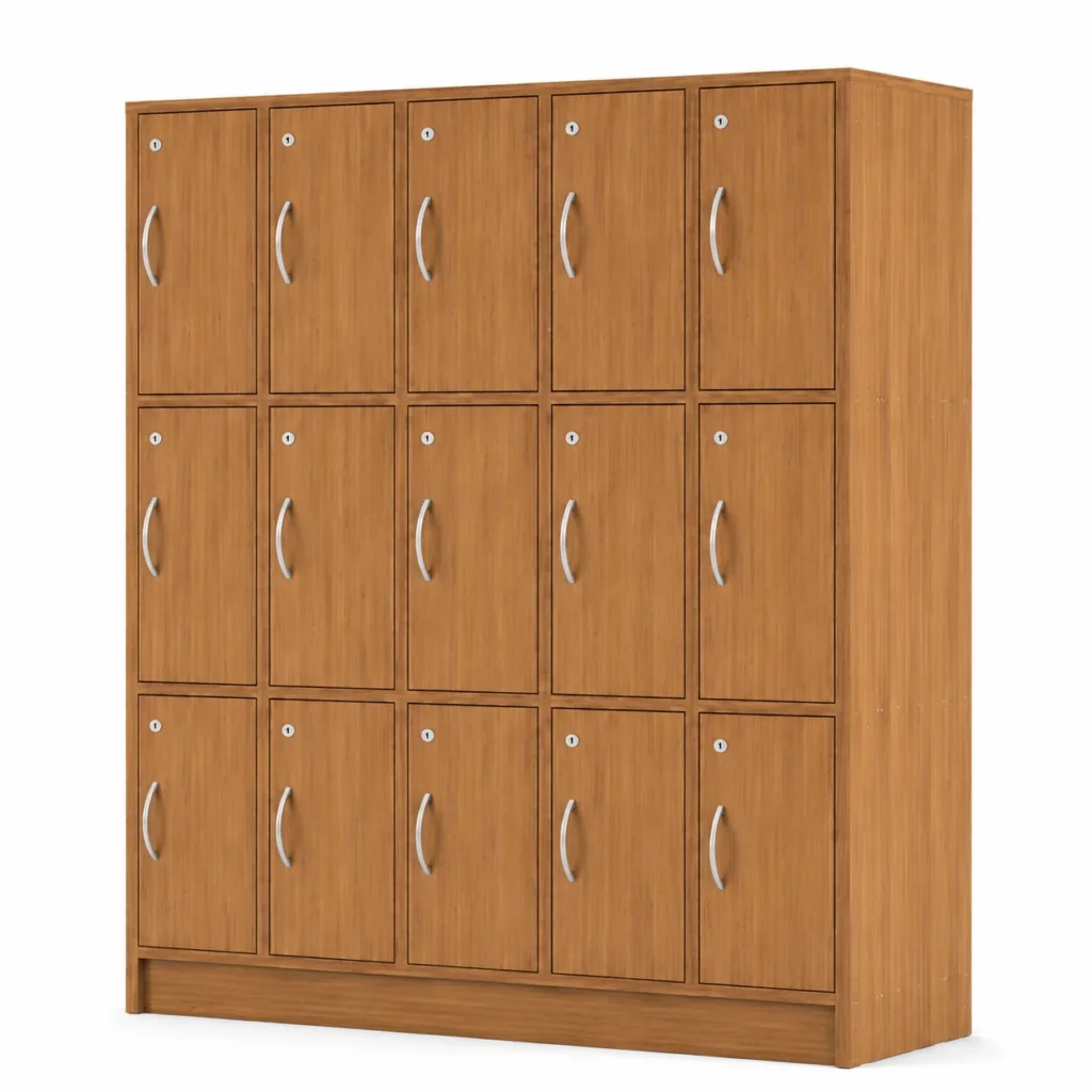 LOCKER WOOD 5 CUERPOS 15 PUERTAS
